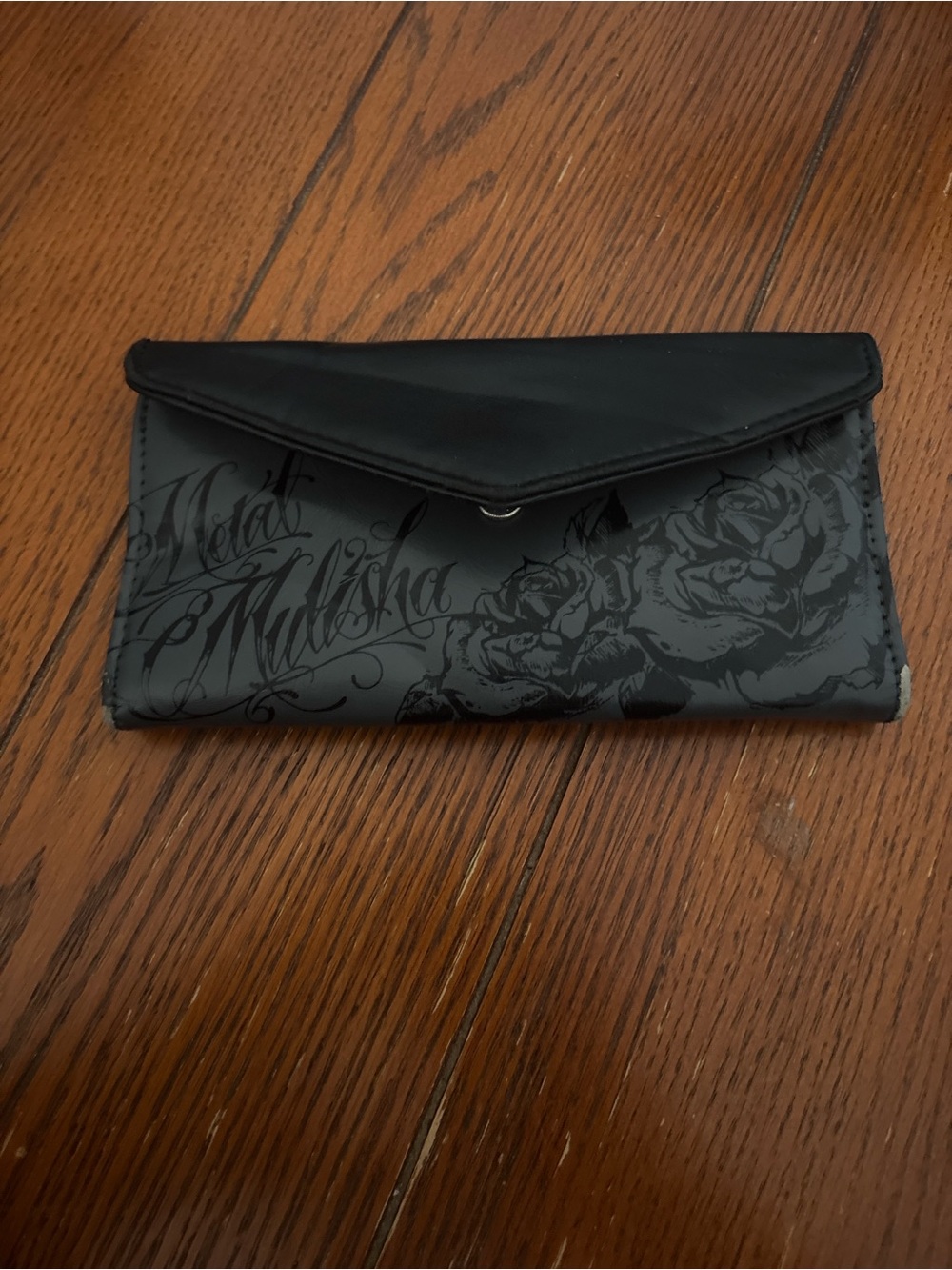Metal Mulisha Black Floral Logo Wallet